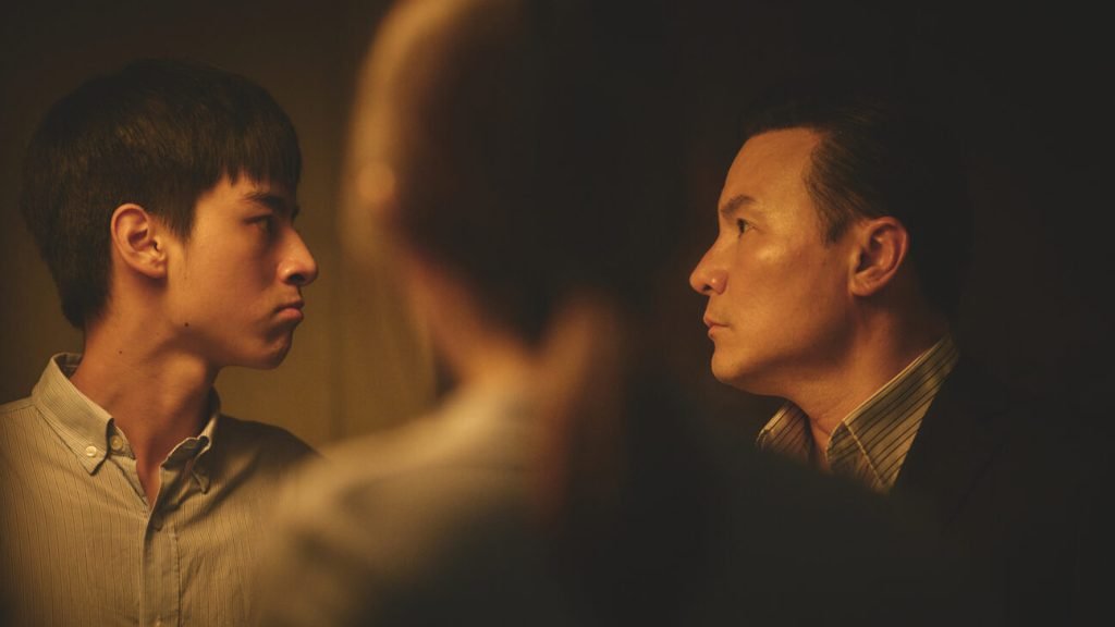 Left to right: Jimmy Liu, Ariel Lin, and Frederick Lee in Julian Chou's 'Blind Love'.
